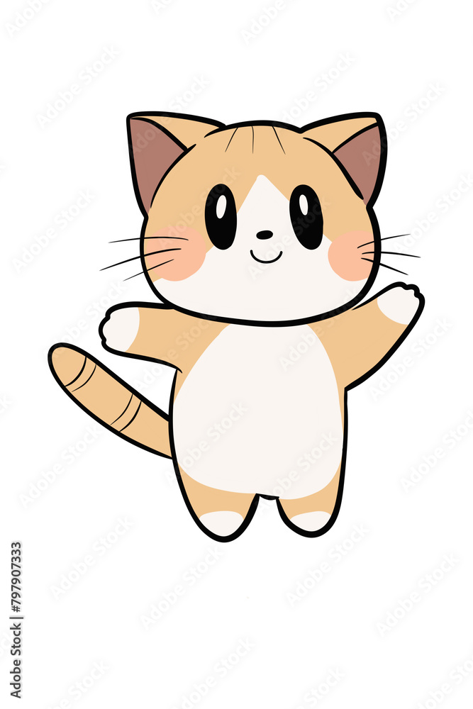 Kawaii Smiley Face Sticker: Cute Character for Any Project Kawaii Smiley Face Sticker: Cute Character for Any Project