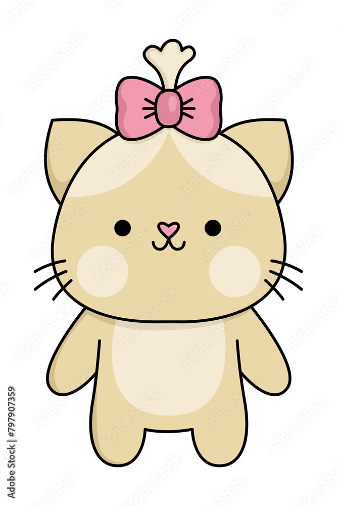 Fototapeta premium Kawaii Smiley Face Sticker: Cute Character for Any Project