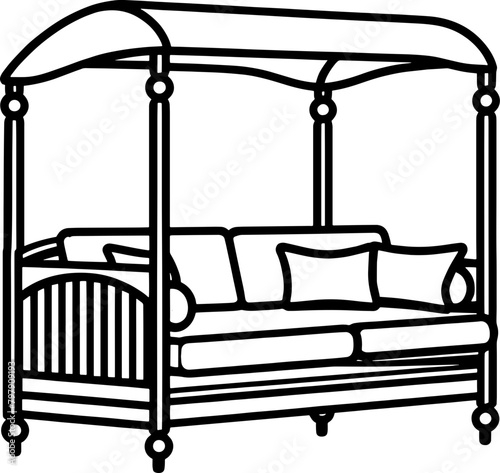 Daybed furniture icon 10