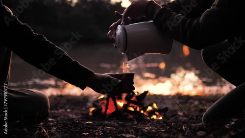 Enjoying tea with the unique beauties of nature