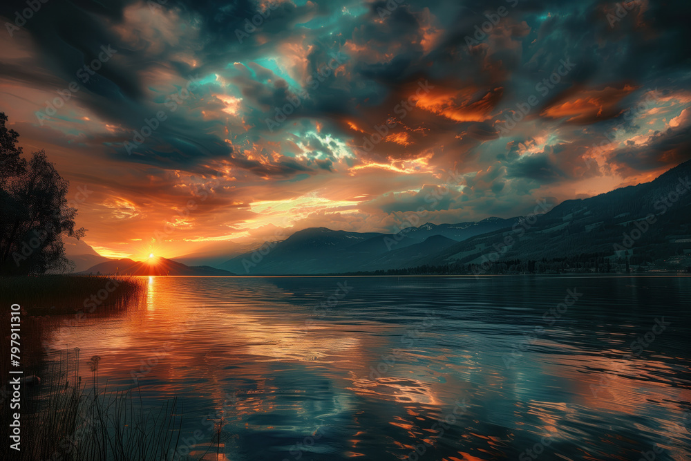 Beautiful Sunset, Generative AI Beautiful Sunset, Generative AI