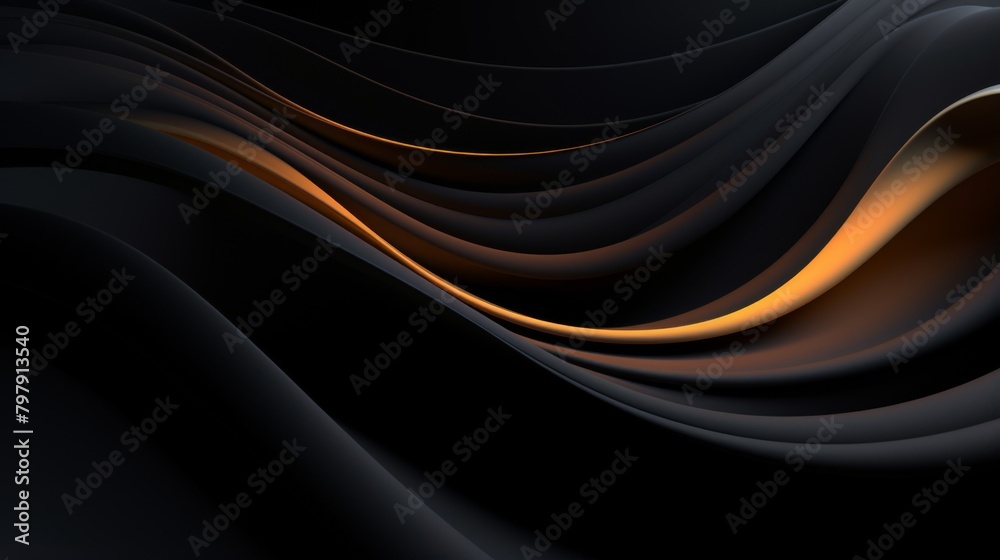 Captivating abstract design, with dark waves accented by a ribbon of warm orange, communicates a sense of mystery and sophistication Captivating abstract design, with dark waves accented by a ribbon of warm orange, communicates a sense of mystery and sophistication
