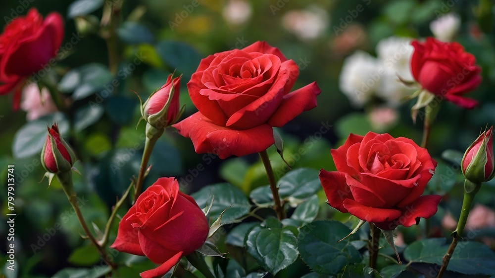 red roses in the garden red roses in the garden