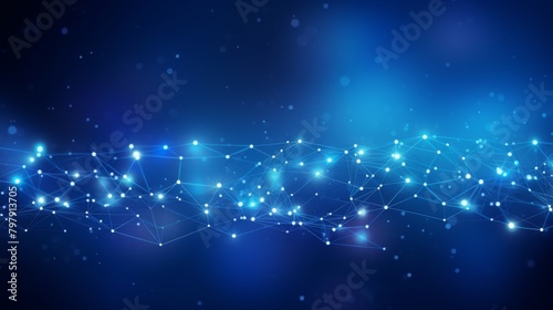 This image features captivating blue network lines on a dark backdrop  depicting connectivity