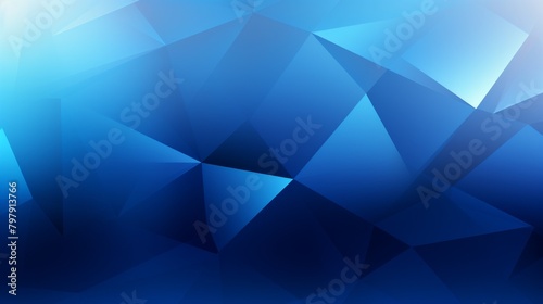 Gentle and soft focus image of an abstract pattern made of blue triangles in various tones