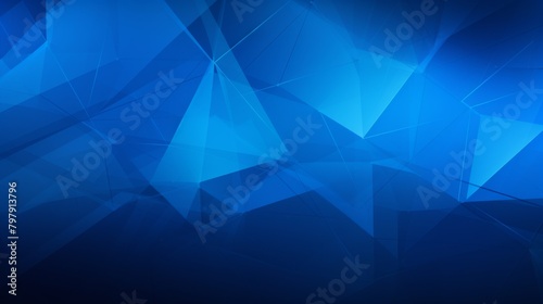 Serene composition with various shades of blue polygons that impart a tranquil and abstract look photo