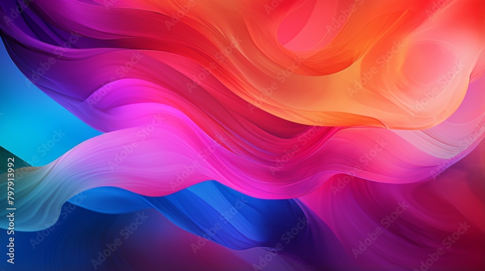 A dynamic abstract representation of colorful swirls in motion, conveying a sense of flow and energy on a bright canvas