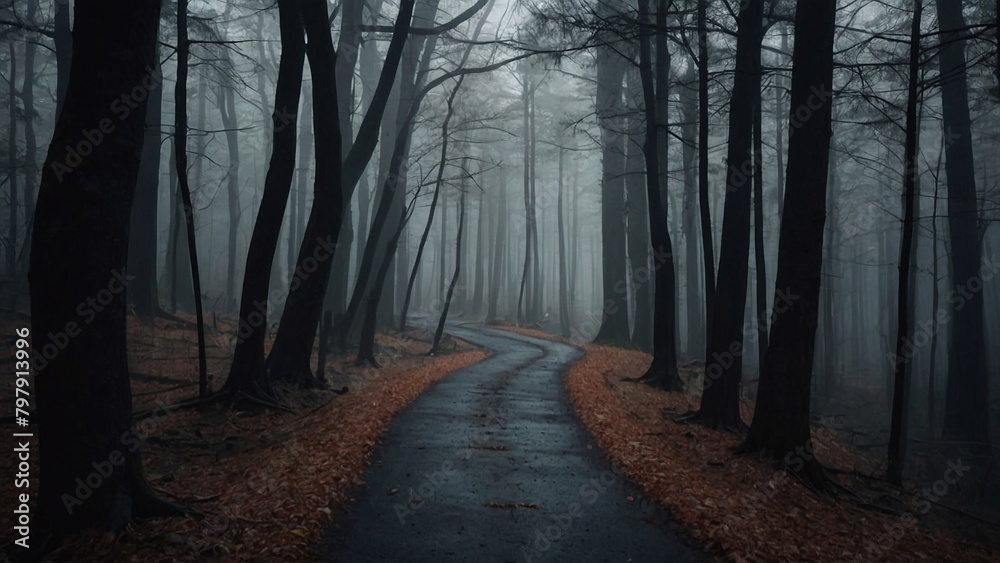 Obraz premium path in the forest, haunted forest.