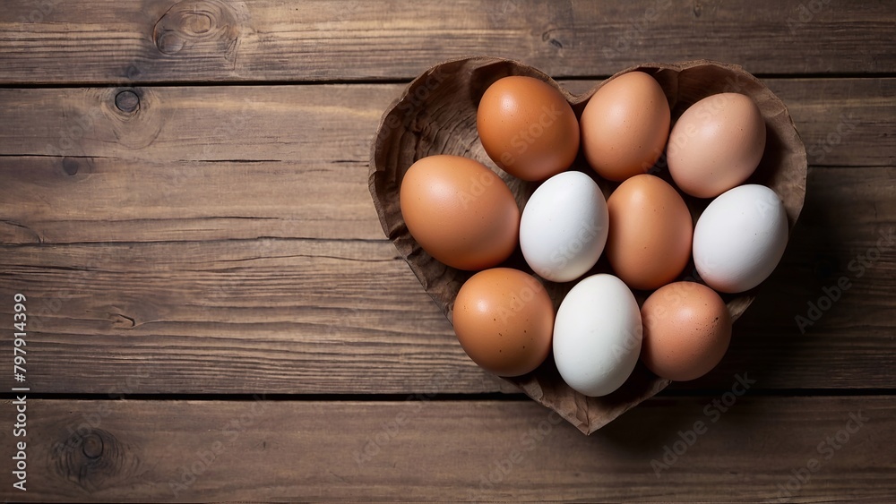 eggs in a bowl on wooden table eggs in a bowl on wooden table