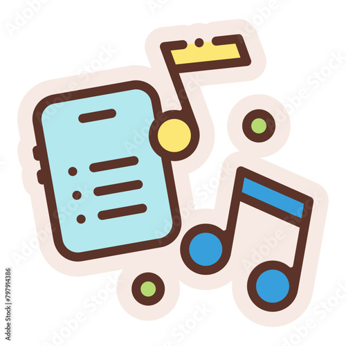 music playlist app on mobile phone sticker