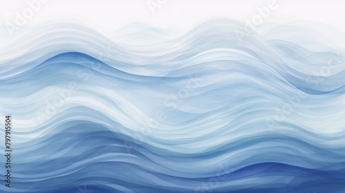 Gentle gradations of blue hues create a rhythmic pattern reminiscent of tranquil waves, offering a sense of peace and fluidity in an abstract form