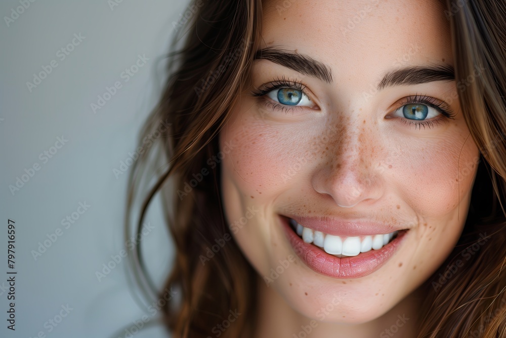 Portrait of a young, happy female. Smiling face, beauty, cheerful white woman with care, healthy Portrait of a young, happy female. Smiling face, beauty, cheerful white woman with care, healthy