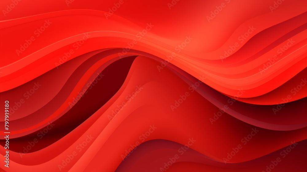 Obraz premium Lush wavy forms in varied shades of red create a tranquil and seamless flowing abstract on a crimson backdrop