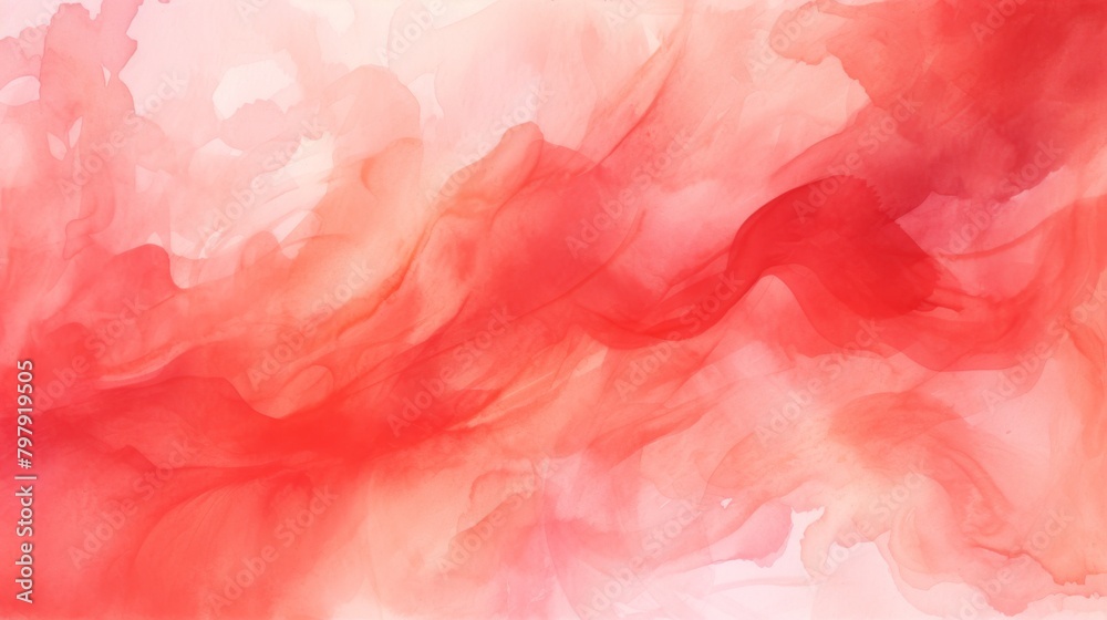 Soft flowing red patterns in an abstract watercolor setting, ideal for expressing emotions and movement