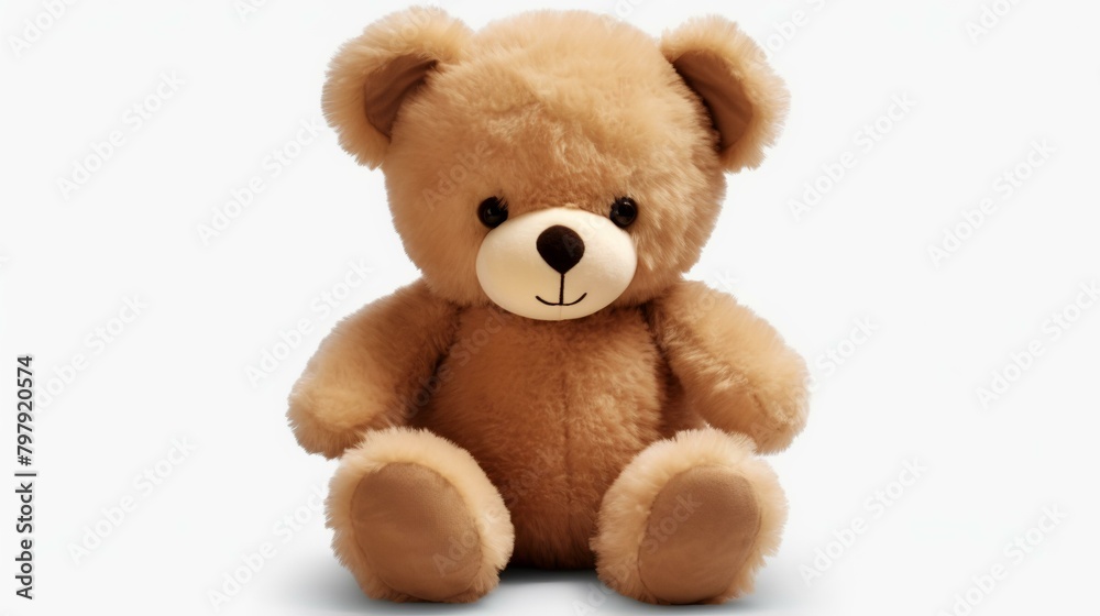 Teddy bear isolated on white background with clipping path. Close up.