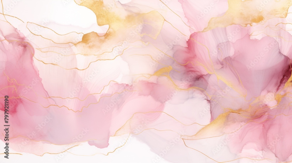 Fototapeta premium Abstract pink and gold marble texture with natural patterns for luxury background or elegant wallpaper design