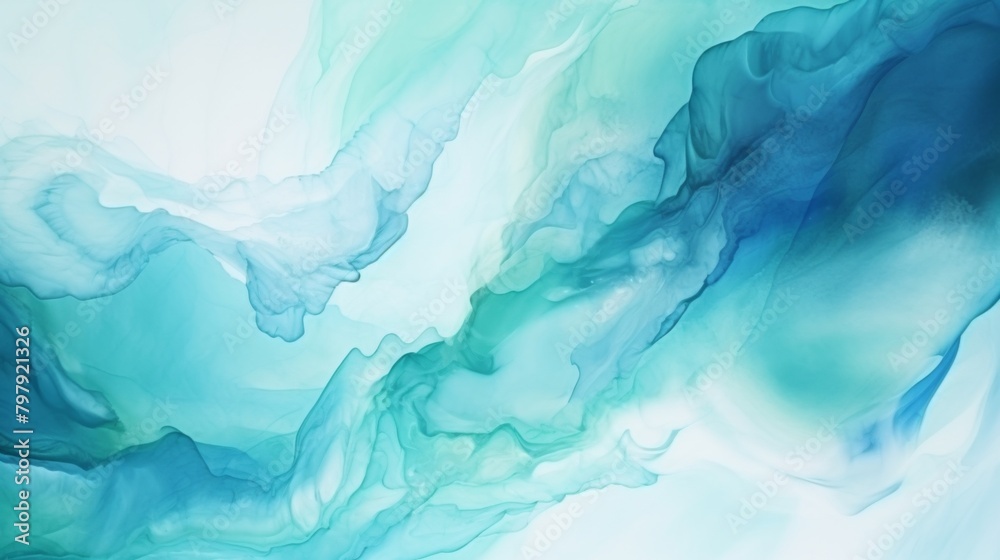 Soft flowing abstract background capturing the serene combination of aqua blue and green tones resembling water