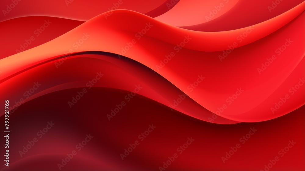 Obraz premium This image captures the fluid motion of layered red waves, evoking a sense of elegance and movement