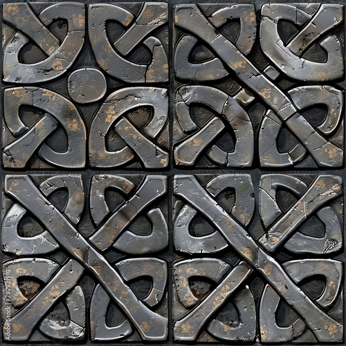 Fabricate a tile with ancient Celtic stone crosses