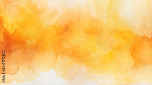 A warm-toned backdrop with a blend of orange watercolor ink stains creating an abstract effect