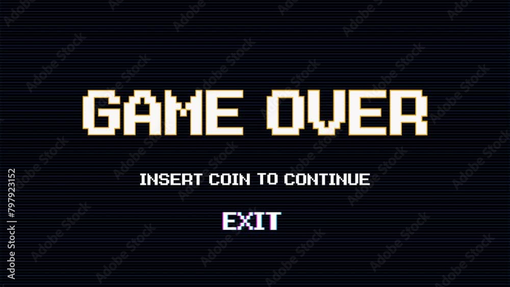 GAME OVER INSERT A COIN TO CONTINUE or exiting the game's main menu. Modern trendy game background with lighting effect. for game assets. GAME OVER INSERT A COIN TO CONTINUE or exiting the game's main menu. Modern trendy game background with lighting effect. for game assets.
