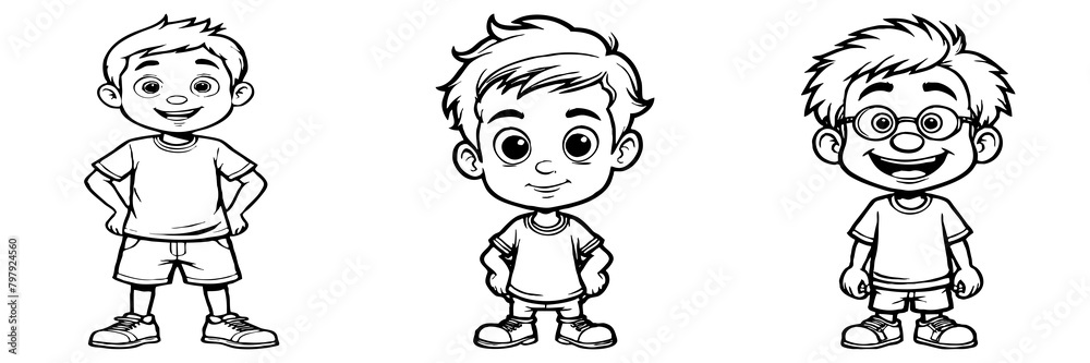 Black and white cartoon . Pattern for  T-shirt, covers. Generated by Ai