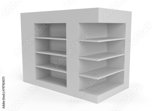 Point Of Sale Display. Supermarket Promotional Display Rack  Empty Product Display. 3D Rendered.