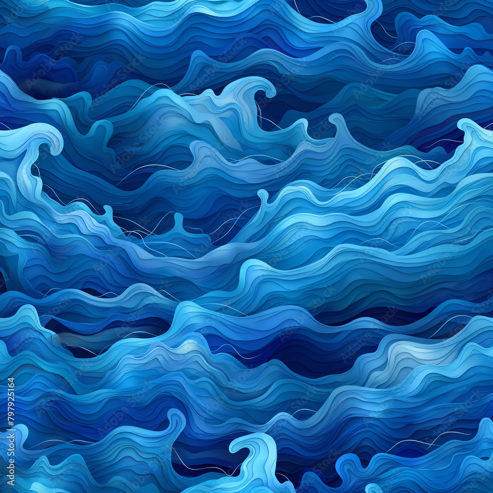 The image is a blue wave with a lot of detail The image is a blue wave with a lot of detail