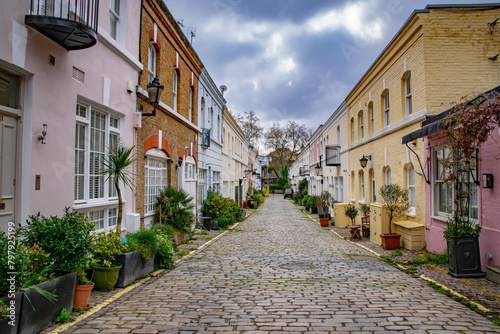 Colorful houses on a narrow street