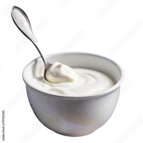 Sour cream in bowl and mayonnaise yogurt