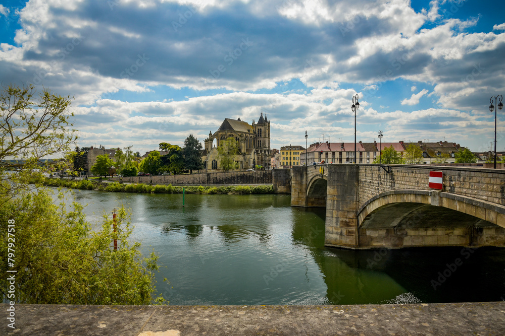 view on the city of Montereau in Seine et Marne