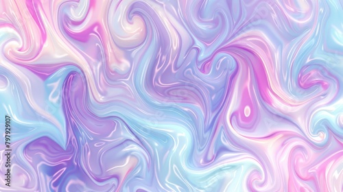 A background of swirling, pastel colored liquid cream, creating an abstract and dreamy pattern. The colors include shades of pink, purple, blue, white