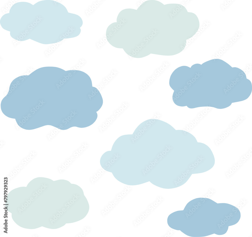 雲の形の可愛くてシンプルなフレームセット