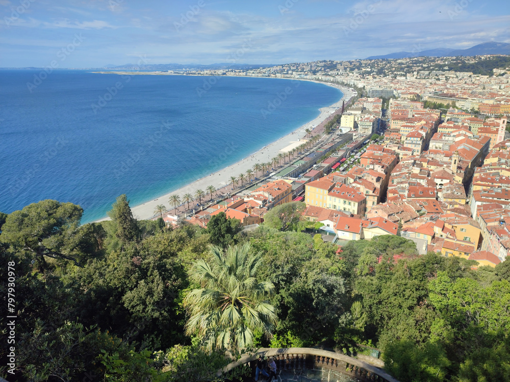 Panorama sur Nice et la Côte d'Azur depuis la colline du château