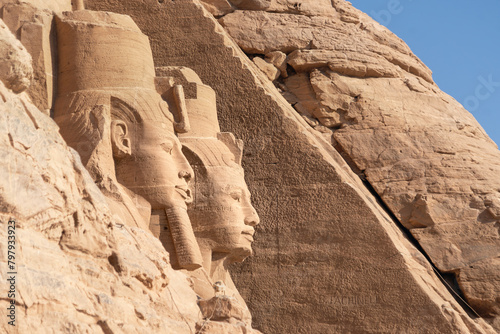 Pharaoh statue at Abu Simbel, High Nile, Egypt photo