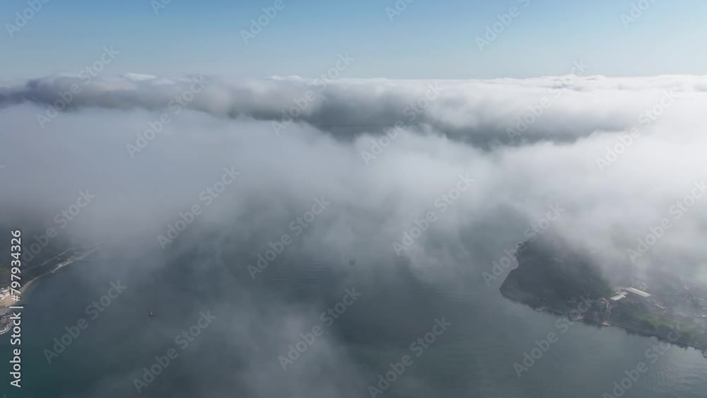 fog in the mountains and over the sea fog in the mountains and over the sea