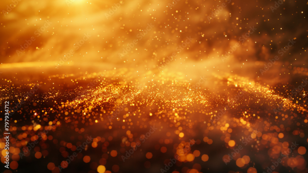 A bright orange background with a lot of sparkles A bright orange background with a lot of sparkles