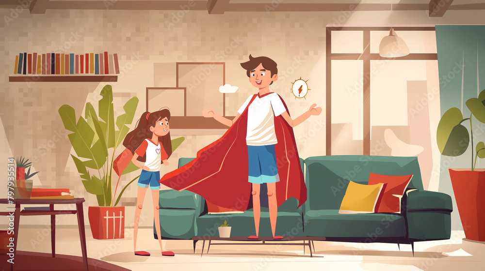 couple in the living room , Generative AI couple in the living room , Generative AI