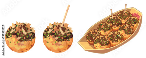 たこ焼きのセットイラスト