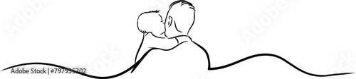 line art father and son,father day