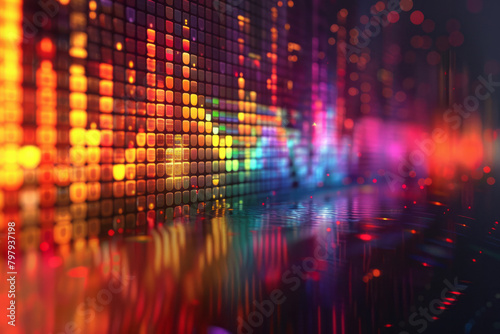 An artistic rendering of sound waves made from multicolored stripes, visualizing music as a tangible pattern,