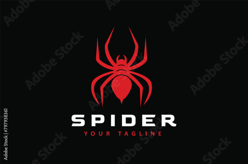 Silhouette of Arthropod Insect Red Spider symbol design on Dark background © Ahmad