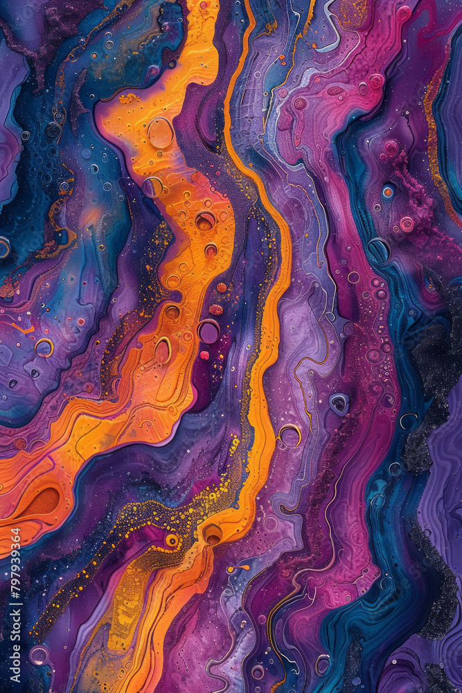 A rhythmic pattern of cerise and purple waves, conveying the vibrant sound of jazz music, A rhythmic pattern of cerise and purple waves, conveying the vibrant sound of jazz music,