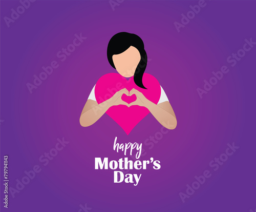 Happy Mother’s Day concept. Love you mom 3d love shape typo concept of international mother's day.