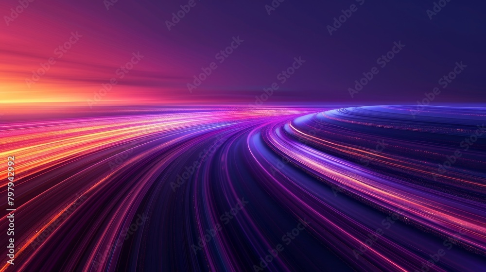 Dramatic abstract image displaying an array of pink and purple light ...