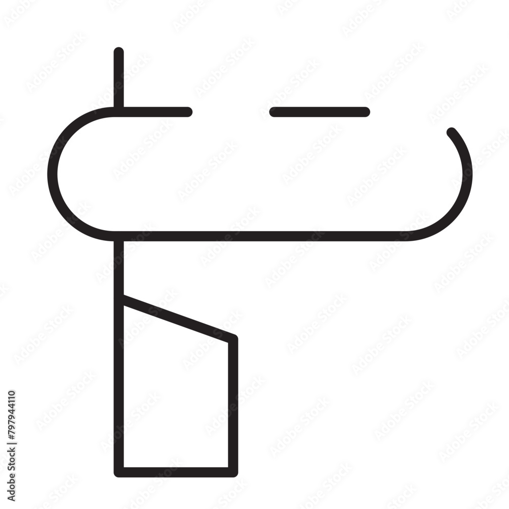 Fototapeta premium Open Razor Barber Line Icon