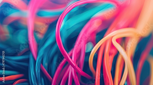 Background of colorful electrical cables photo