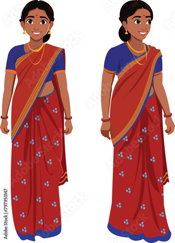 Indian Woman in Saree Model sheet