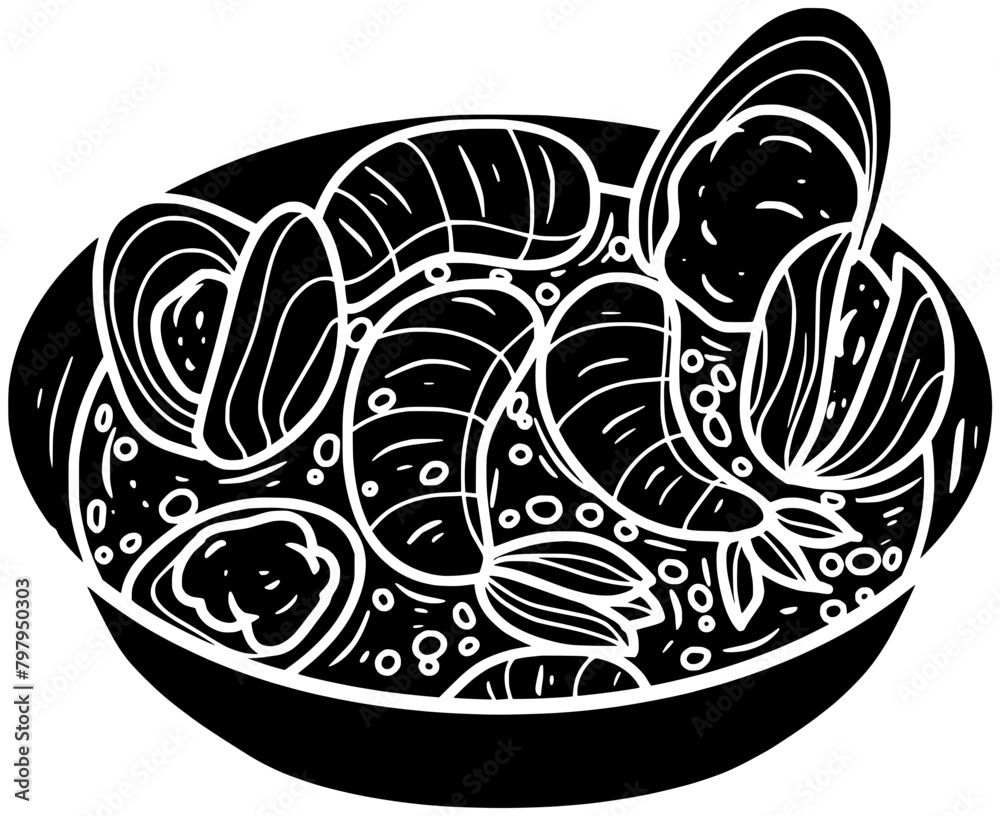 seafood illustration restaurant silhouette dish logo dinner icon food outline meal italian traditional mediterranean cacciucco cuisine delicious gourmet culinary shape ingredient eat table for vector seafood illustration restaurant silhouette dish logo dinner icon food outline meal italian traditional mediterranean cacciucco cuisine delicious gourmet culinary shape ingredient eat table for vector