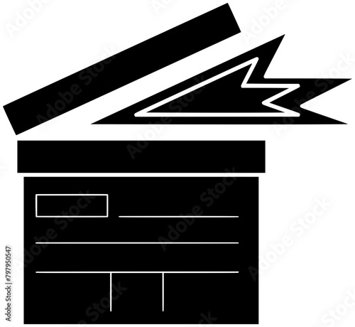movie illustration clapboard silhouette film logo cinema icon entertainment outline clapper camera video cinematography production studio director board scene shape clapperboard clap vlogger for